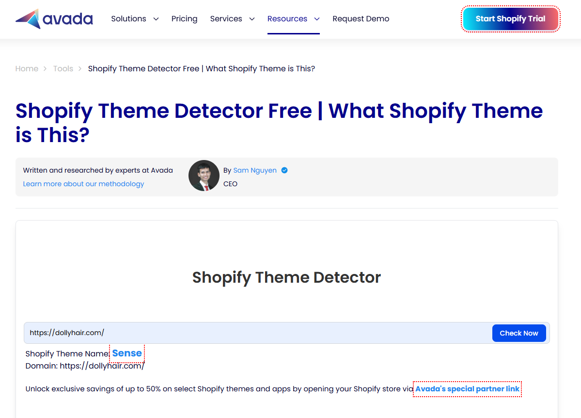 Use Avada’s Shopify Theme Detector
